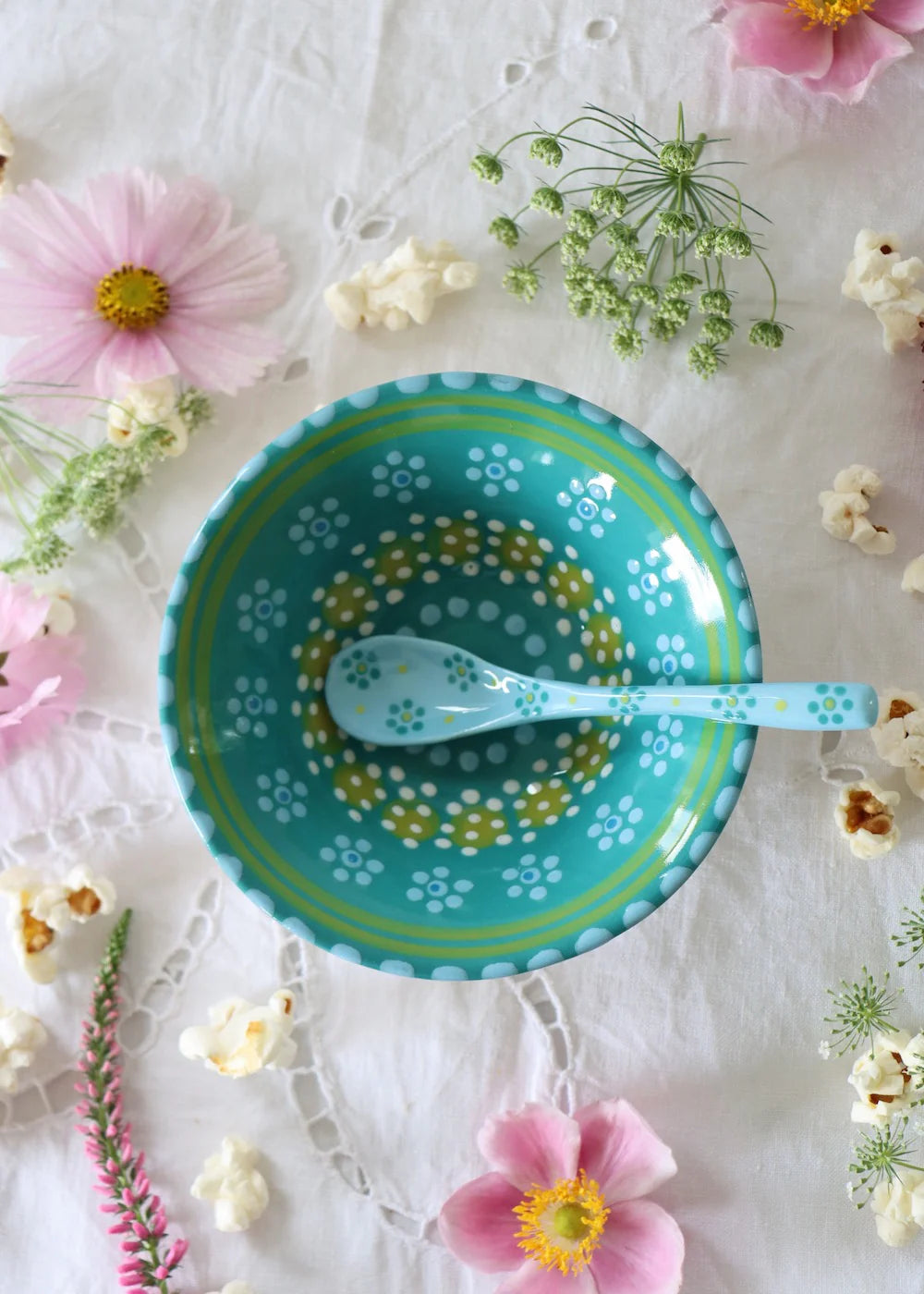 Hand Painted Blue and Green Bowl