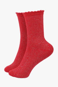 Glitter Socks - Bright Red