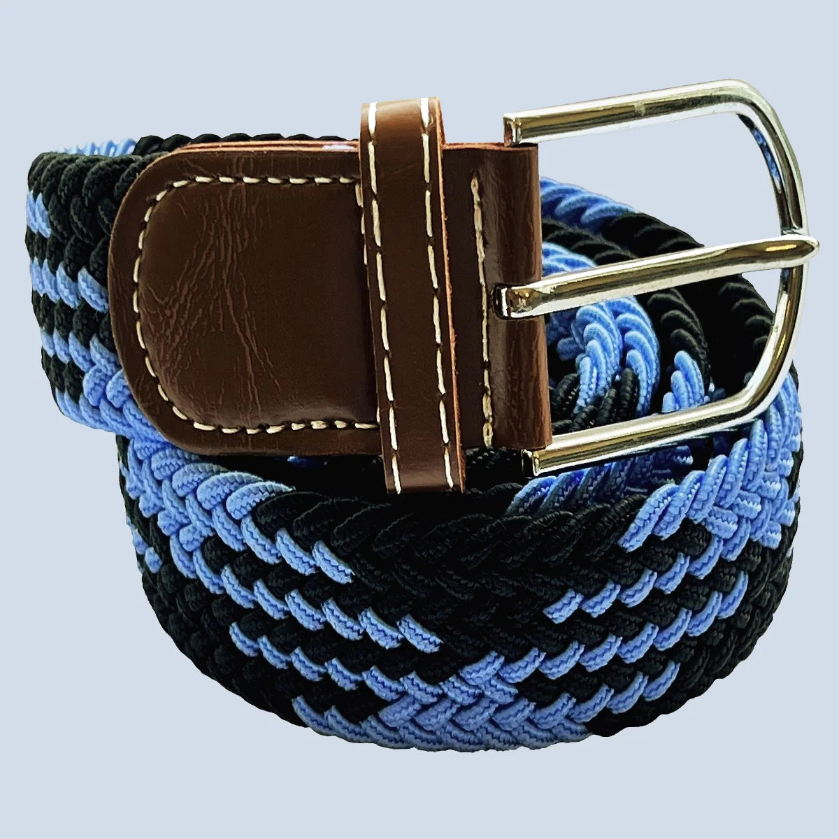 Men's Jagged Stripe Woven Belt - French Blue and Black