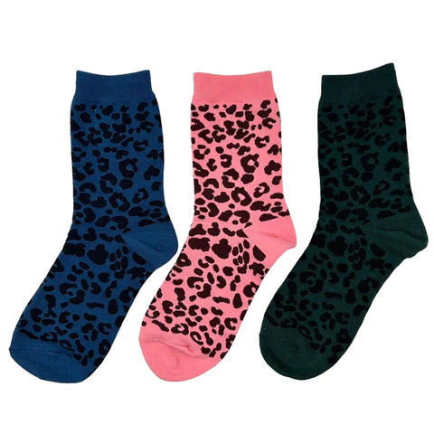 Teal Leopard Socks
