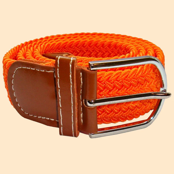 BACK IN STOCK! Plain Woven Elasticated Belt - Orange