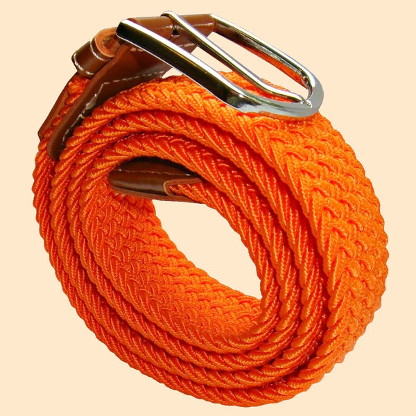 BACK IN STOCK! Plain Woven Elasticated Belt - Orange