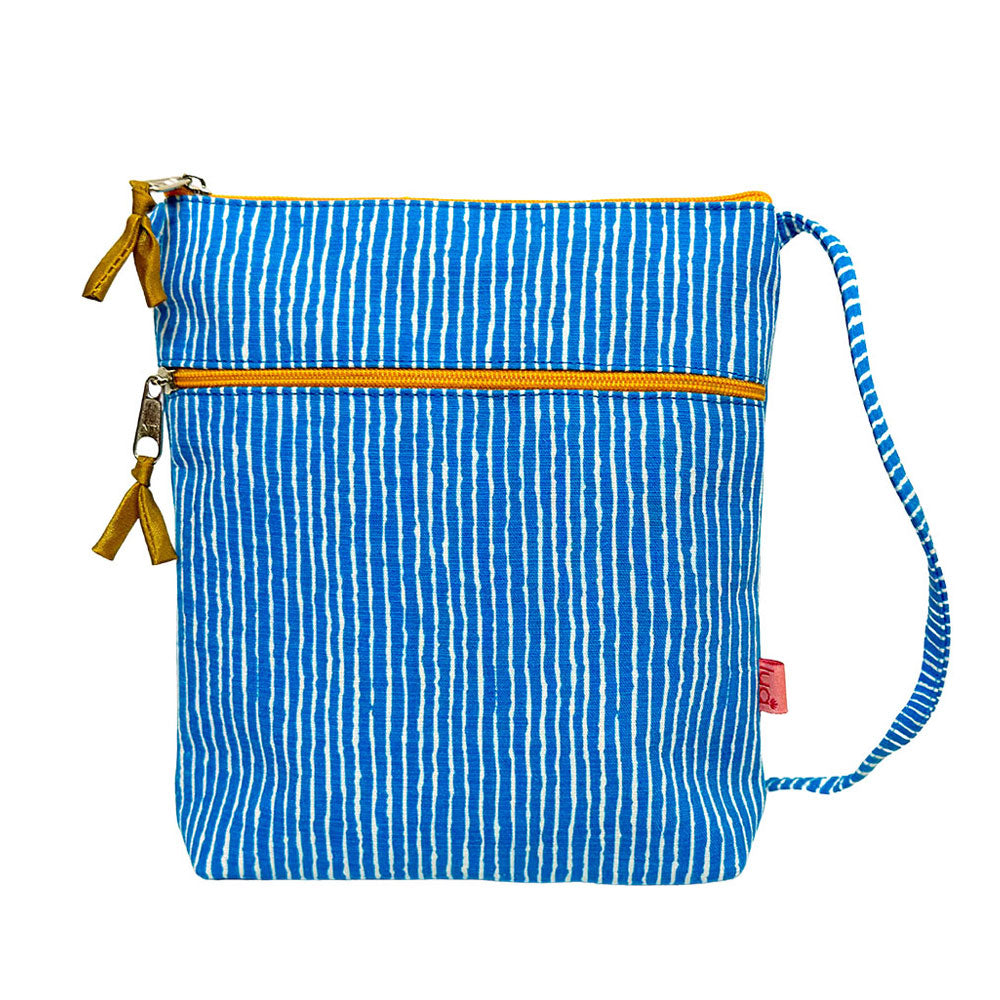Blue Striped Cross Body Bag