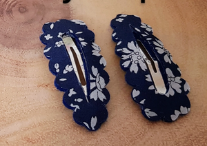 Liberty of London Fabric Hair Clips - Navy Capel