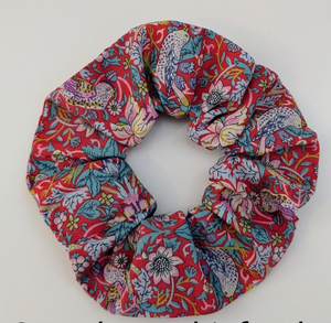 Liberty of London Fabric Hair Scrunchie - Strawberry Thief Red