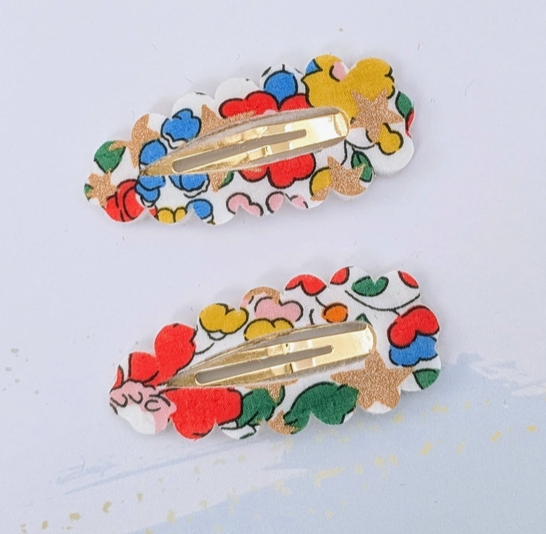 Liberty of London Fabric Hair Clip - Betsy Star White