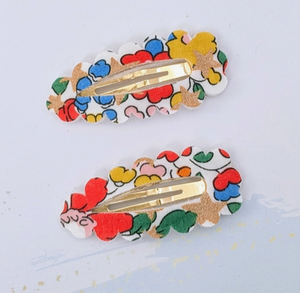 Liberty of London Fabric Hair Clip - Betsy Star White