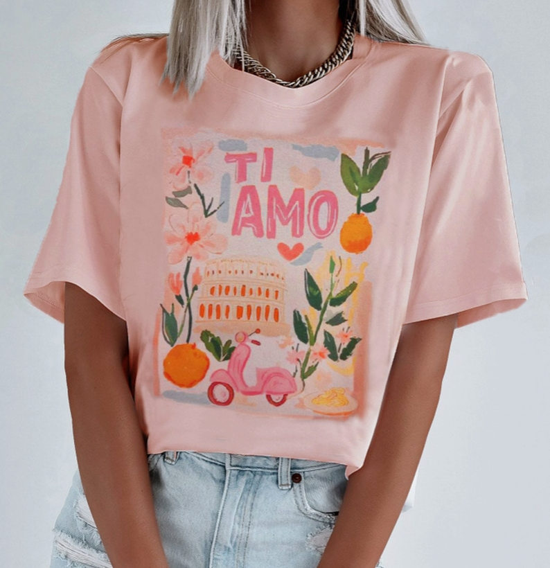 Dusty Pink Ti Amo T-Shirt