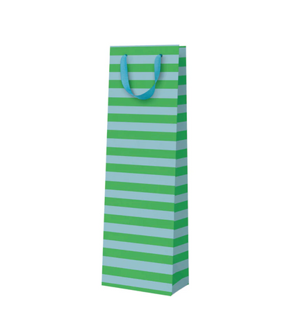 Green and Blue Stripe Bottle Bag