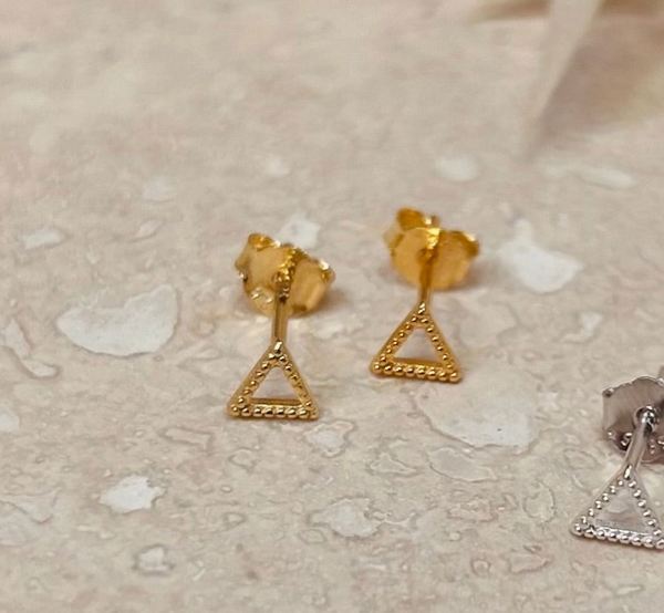 Gold Triangle Outline Studs