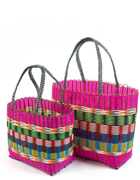 Small Pink Check Basket