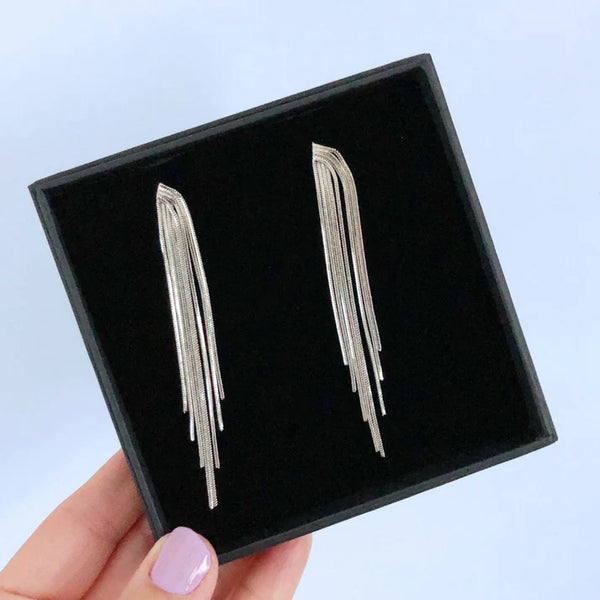 Metallic Tassel Earrings - Silver & Gold