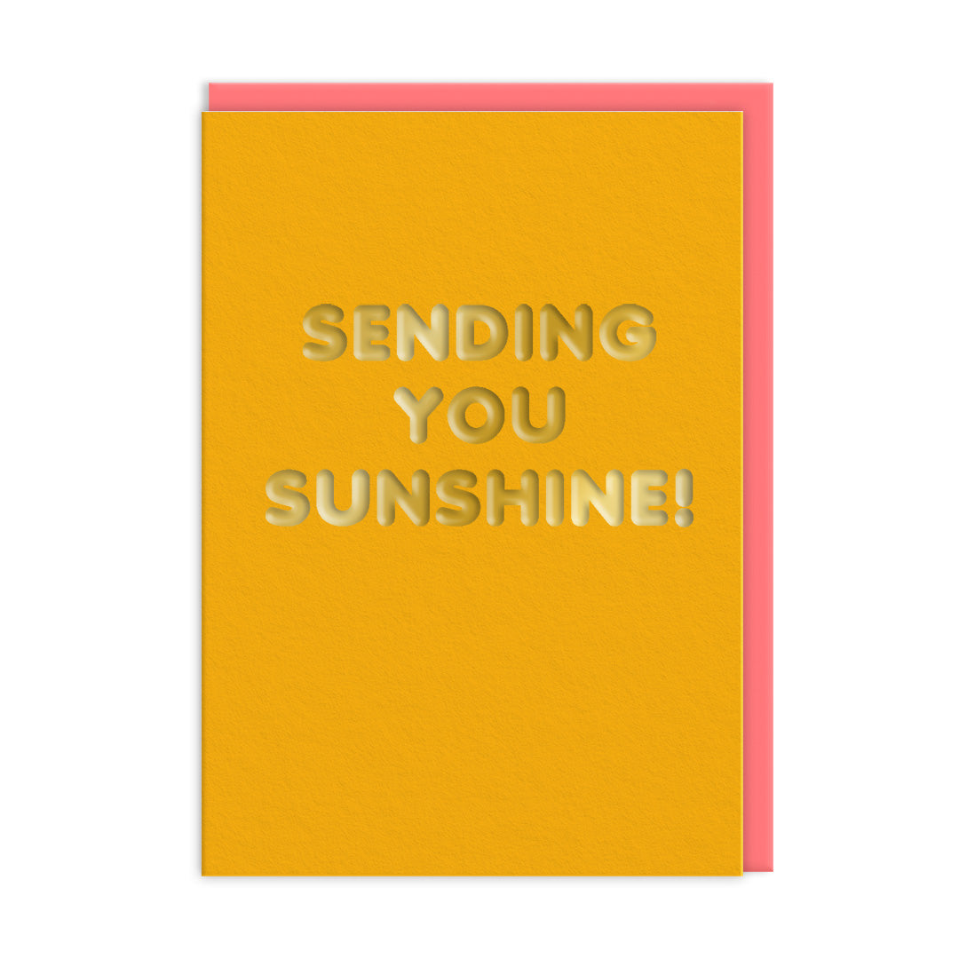 Sending You Sunshine! Gold Greeting Card