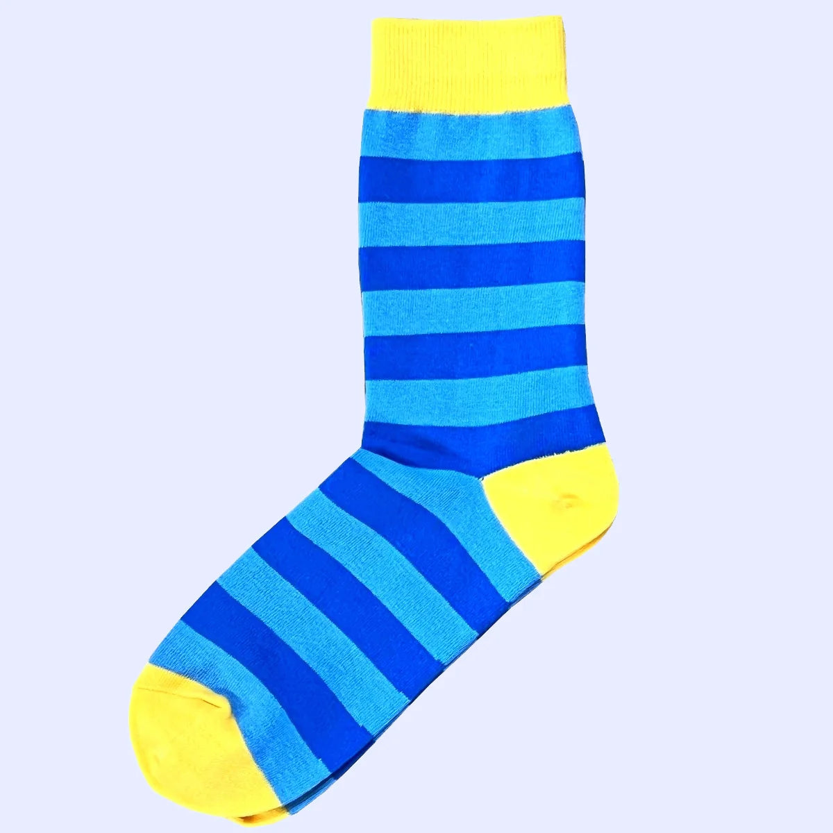 Men's Striped Socks - Royal Blue, Medium Blue and Yellow