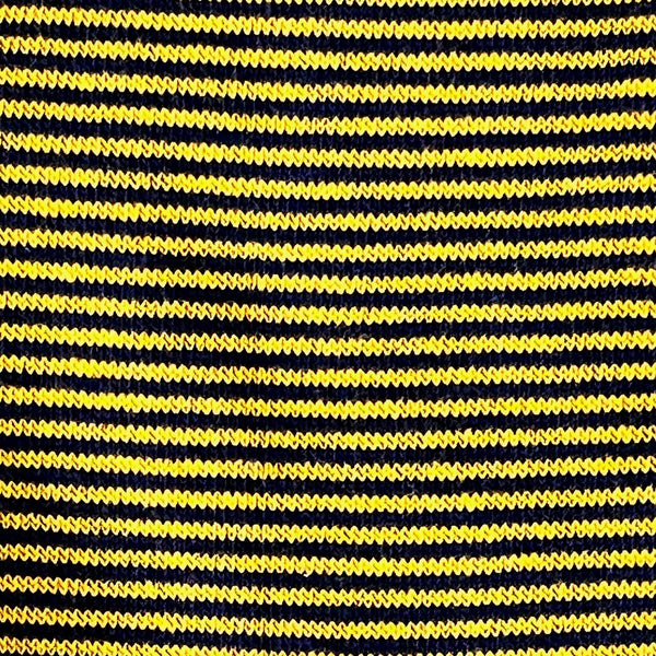 Men's Thin Stripe Cotton Socks - Yellow and Navy