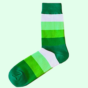 Multi Stripe Socks - Green, Lime, Mint, Forest and White