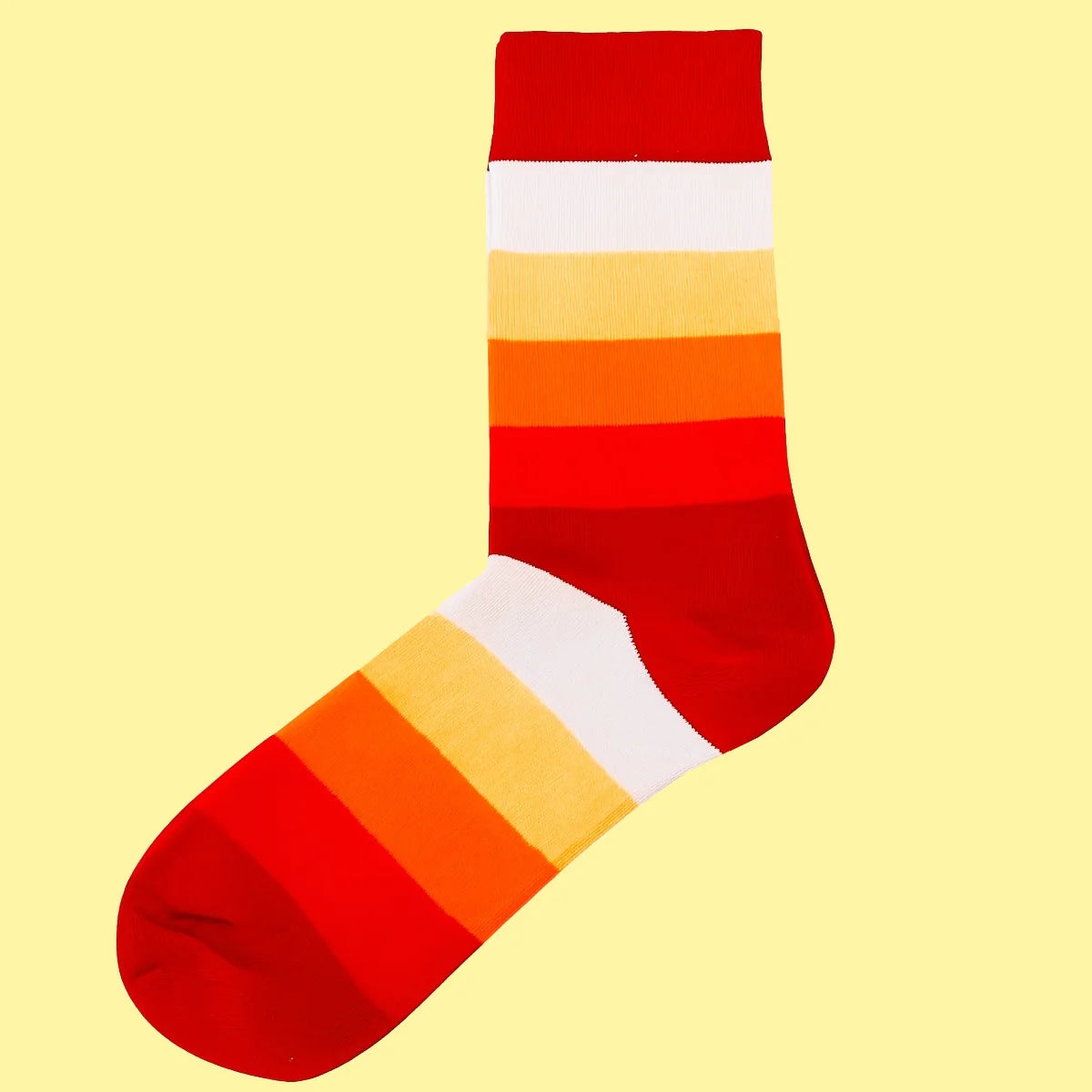 Multi Stripe Socks - Red, Orange, Peach and White