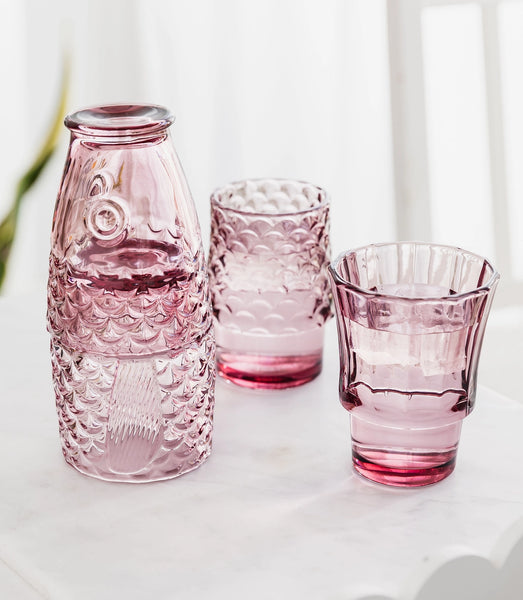 Fish Stacking Drinking Glass - Set of 4 - Pink