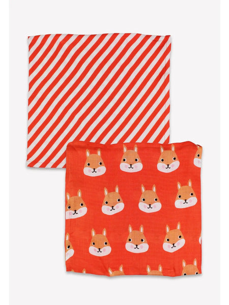 Squirrel Print Muslins - 2 Pack