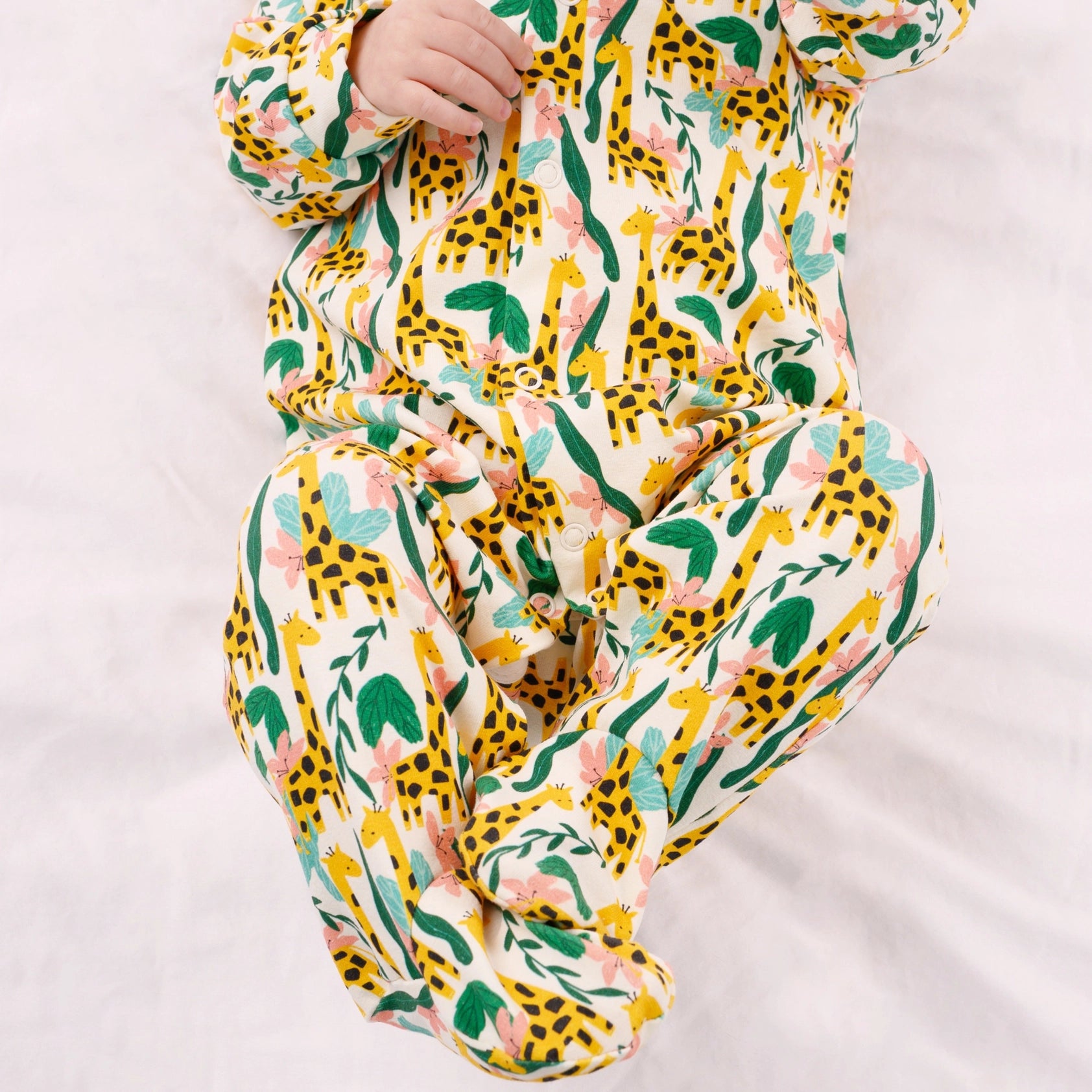 Jungle Giraffe Cotton Sleepsuit