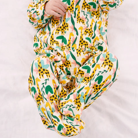 Jungle Giraffe Cotton Sleepsuit