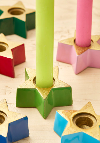 Recycled Aluminium Star Candlestick Holder
