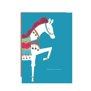 White Horse Birthday Greeting Card