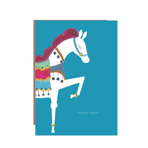 White Horse Birthday Greeting Card