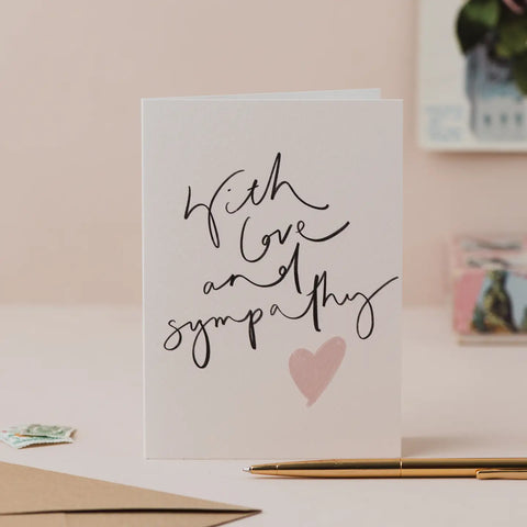 'With Love and Sympathy' Hand Lettered Card