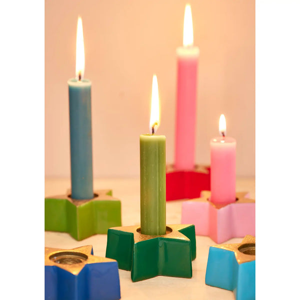 Recycled Aluminium Star Candlestick Holder