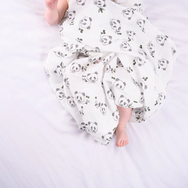 Xl Panda Print Muslin Swaddle