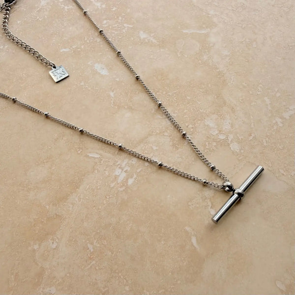 Everyday Silver Bar Necklace On Ball Chain
