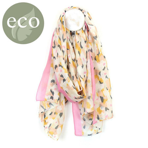 LAST FEW! WAS £18 NOW £10.80 - Pink & Yellow Abstract Leopard Scarf