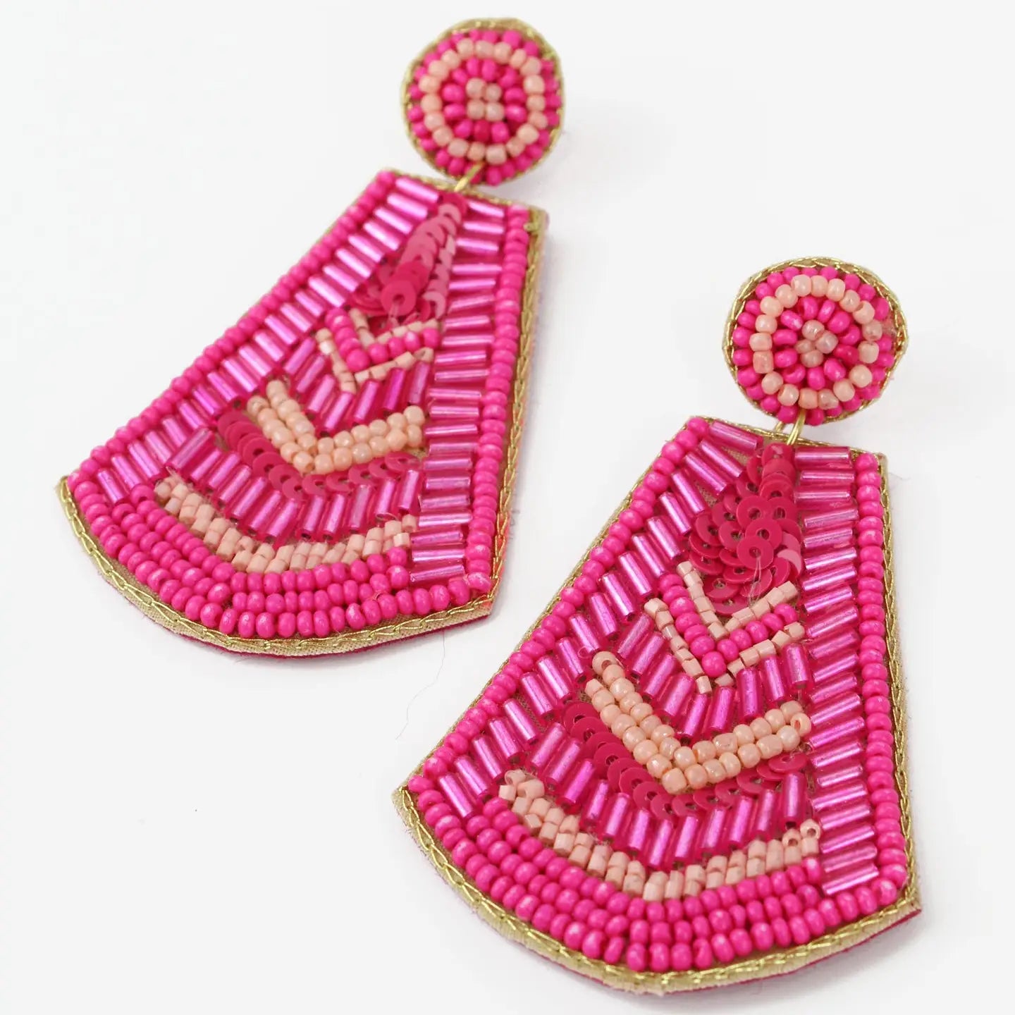 Pink Block Earrings