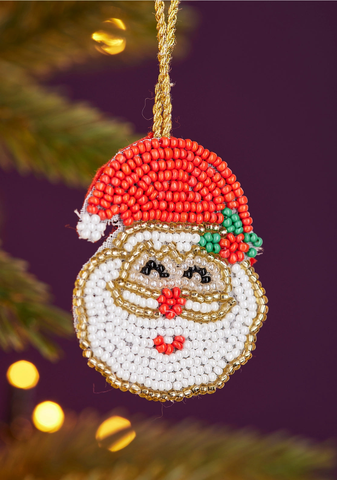 Santa Beaded Decoration