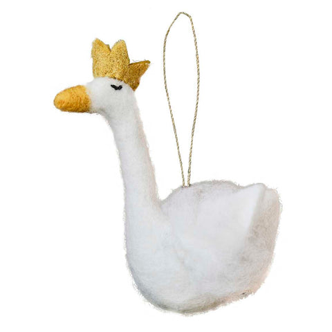 Felt Swan Christmas Tree Decoration