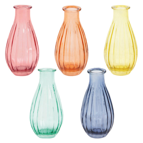 NEW! Glass Bud Vases - 5 Colours