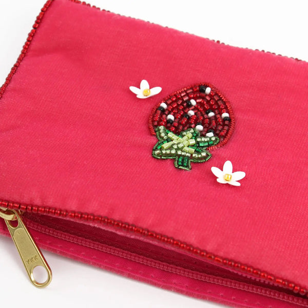 Pink Strawberry Small Pouch