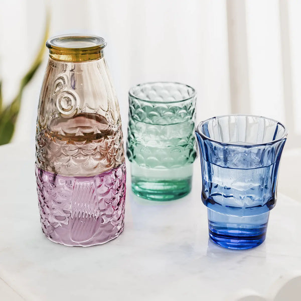 Fish Stacking Drinking Glass - Set of 4 - Rainbow