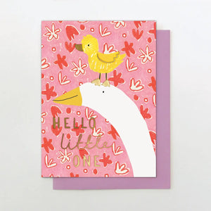 Baby Girl Duckling Greetings Card