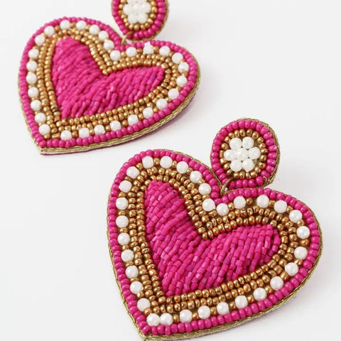 Pink Heart Earrings