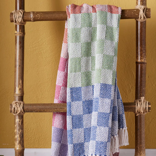Recycled Cotton Check Throw