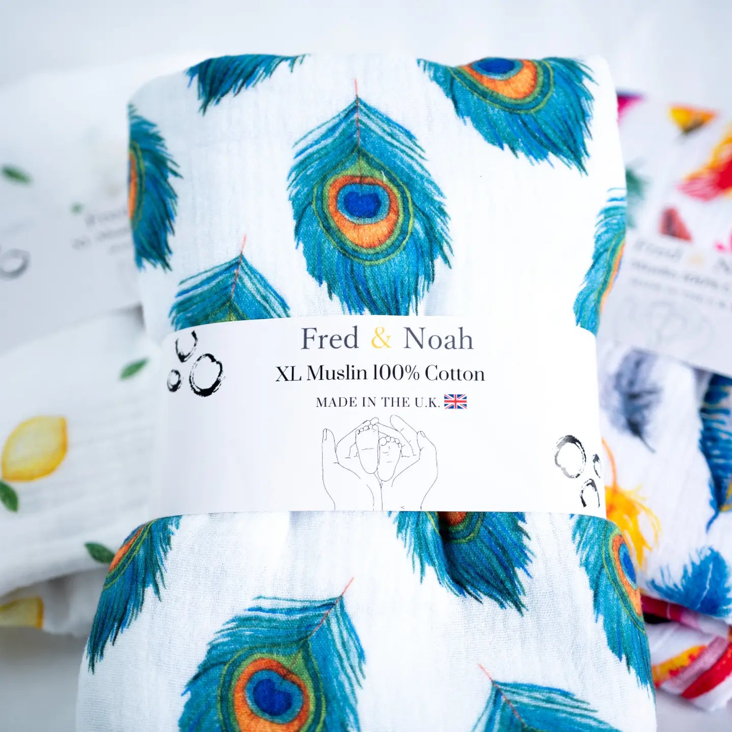 XL Peacock Print Muslin Swaddle
