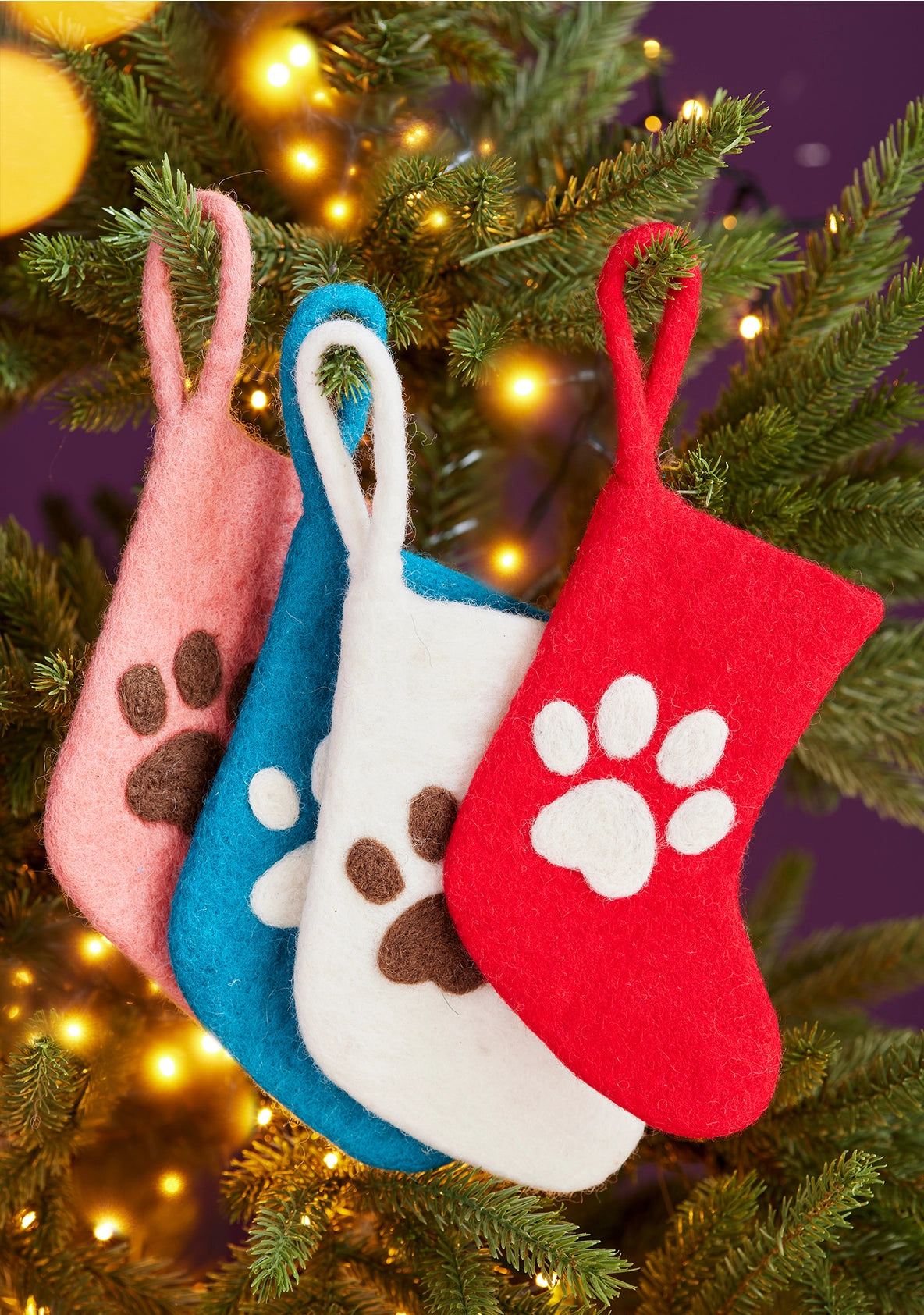 Felt Paw Mini Stocking Decoration