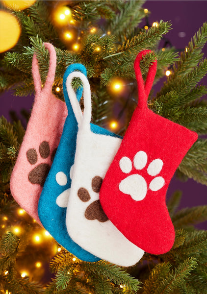 Felt Paw Mini Stocking Decoration