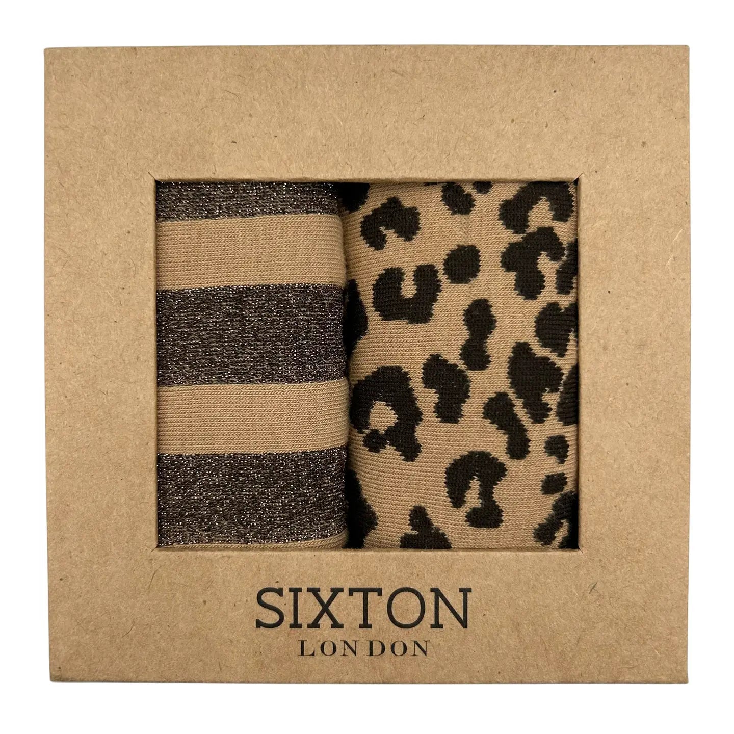 Leopard & Striped Sock Duo Box