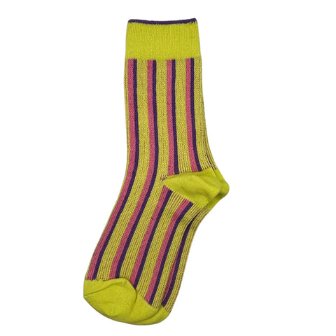 Pink & Yellow Striped Socks