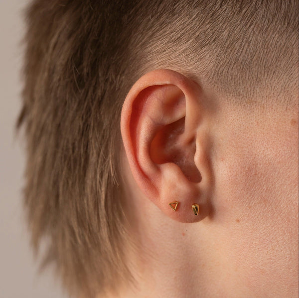 Gold Triangle Outline Studs