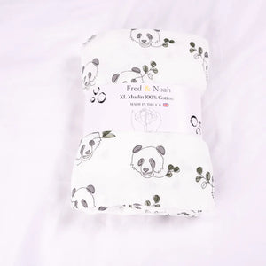 Xl Panda Print Muslin Swaddle