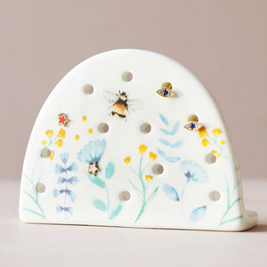 Cornflower Blue Floral Earring Holder